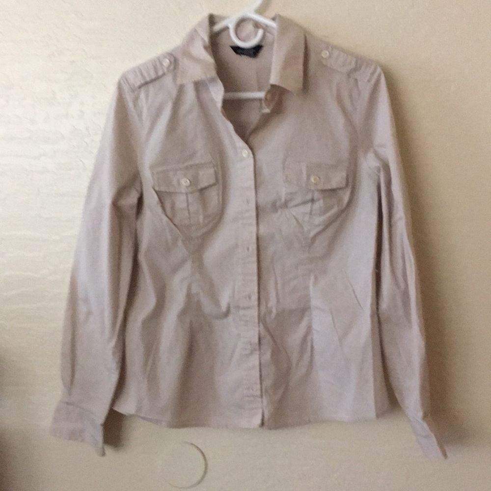 Button down blouse, blush color